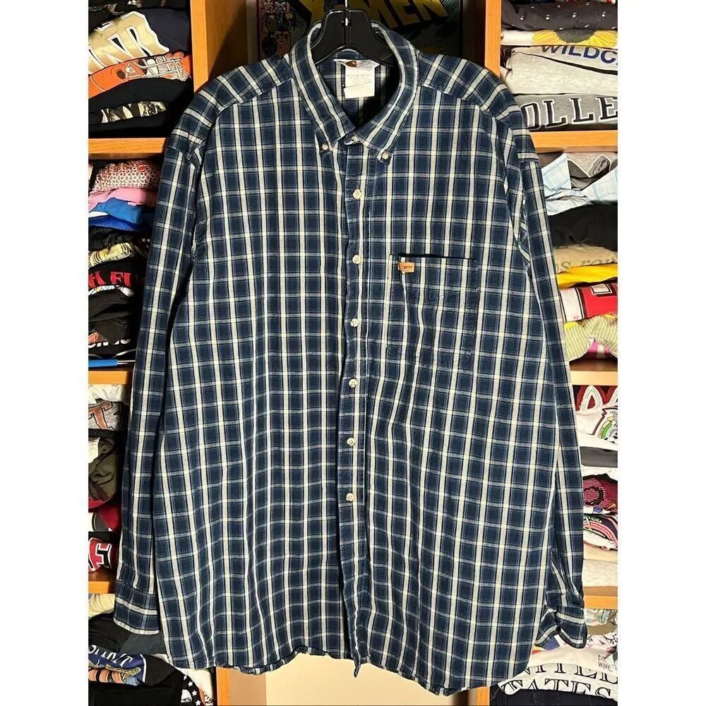 Vintage Carhartt Men’s Heavyweight Plaid Long Sleeve Button Shirt 2XL